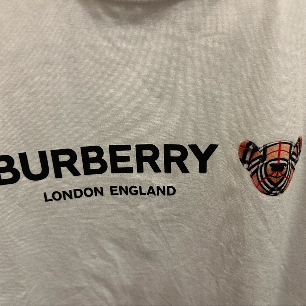 Burberry White Tee with Iconic Bear Motif